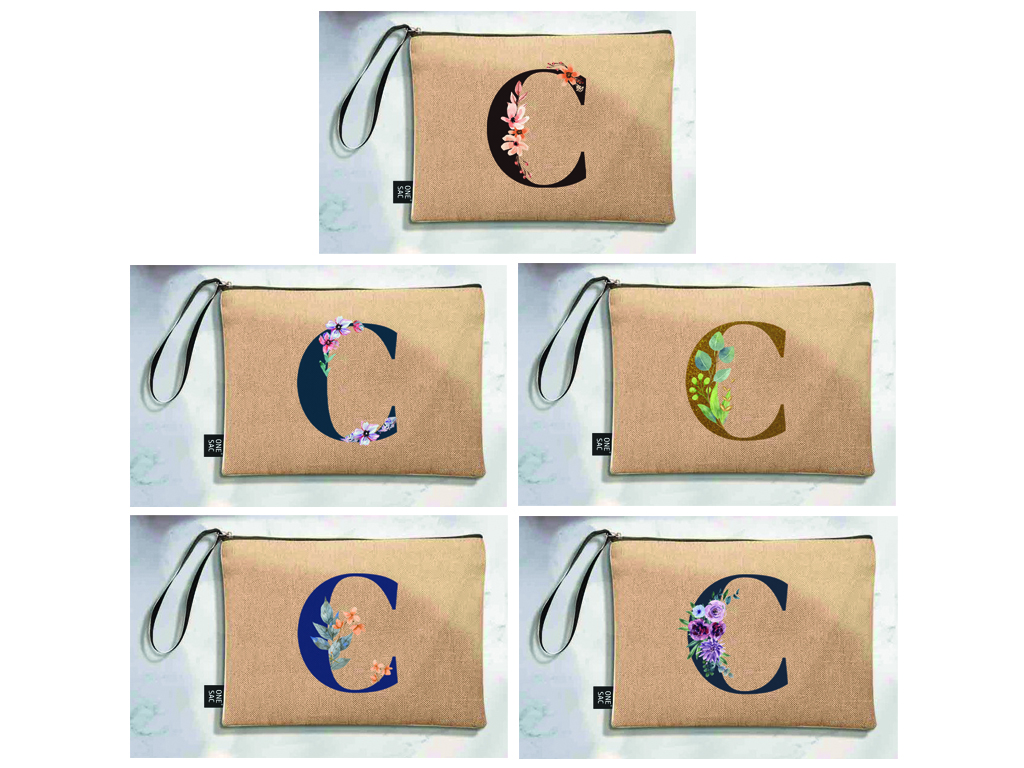 Sac à main Lettre C (Modèles variés) (25 × 18 × 1 cm)